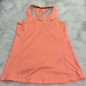 Nike Dri-Fit V-Neck Running Tank Top XS Coral Orange